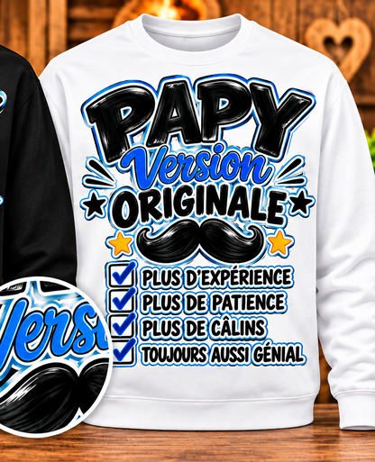 Sweat Papy – Version originale – Blanc