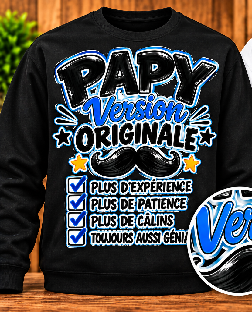 Sweat Papy – Version originale – Noir
