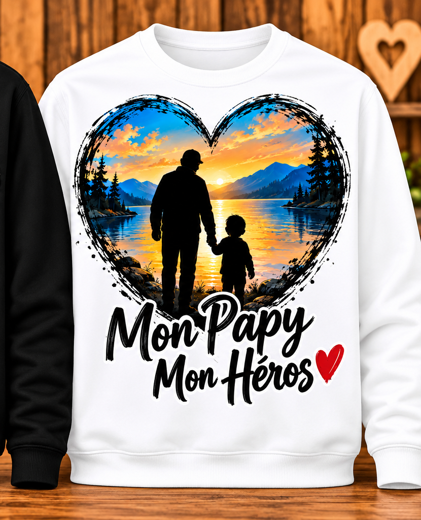 Sweat Mon Papy, Mon Héros – Blanc