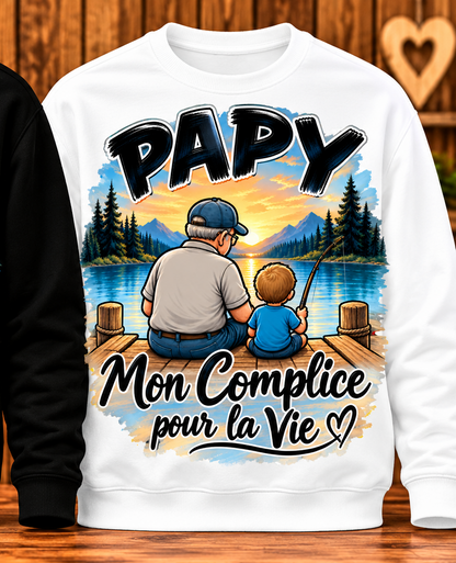 Sweat Papy – Mon complice pour la vie – Blanc
