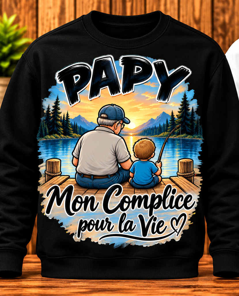 Sweat Papy – Mon complice pour la vie – Noir