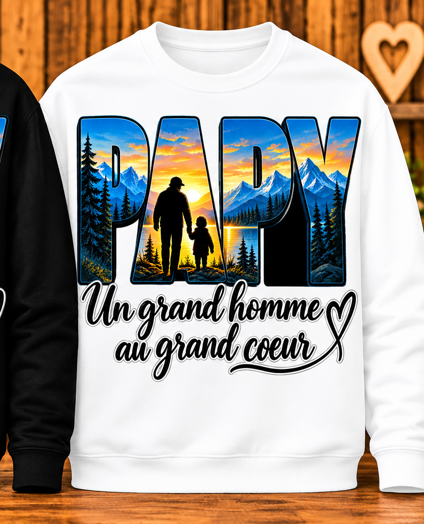 Sweat Papy – Un grand homme au grand cœur – Blanc