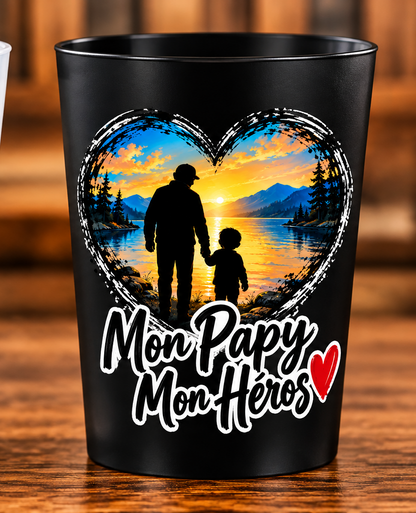 Gobelet Mon Papy, Mon Héros – Noir