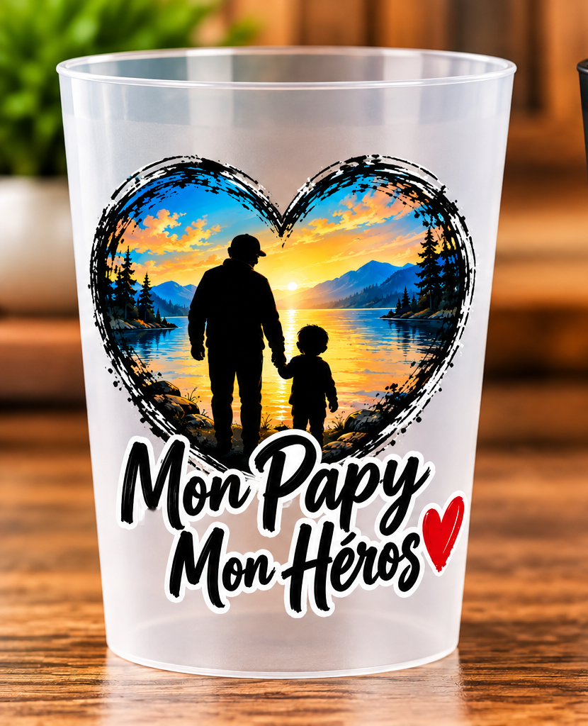 Gobelet Mon Papy, Mon Héros – Transparent