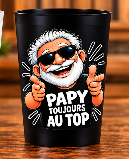 Gobelet Papy – Toujours au top – Noir