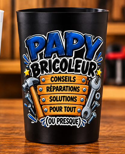 Gobelet Papy bricoleur – Conseils, réparations et solutions – Noir