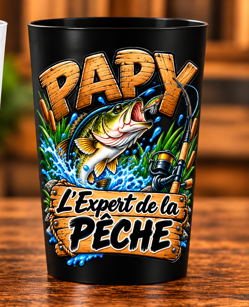 Gobelet Papy – L’Expert de la pêche – Noir