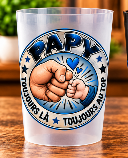 Gobelet Papy – Toujours là, toujours au top – Transparent