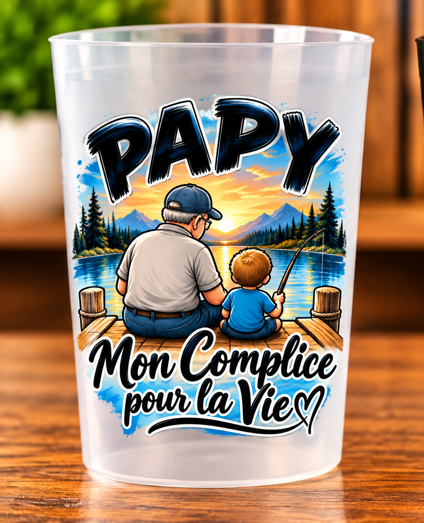 Gobelet Papy – Mon complice pour la vie – Transparent