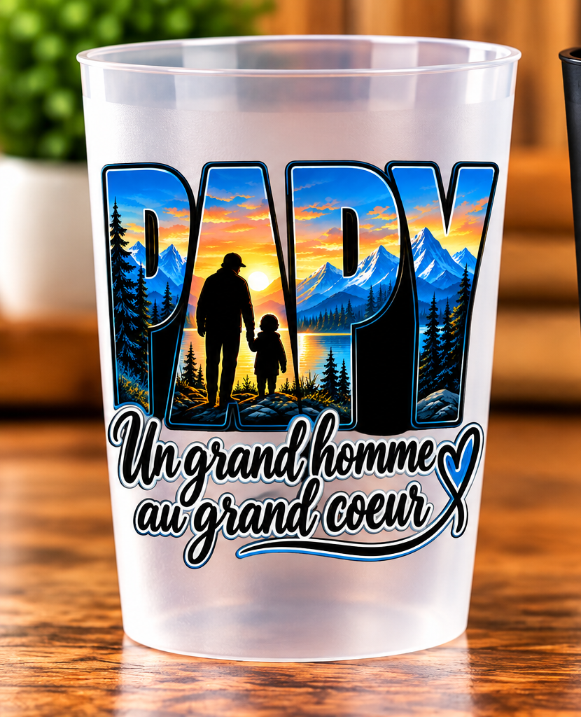 Gobelet Papy – Un grand homme au grand cœur – Transparent