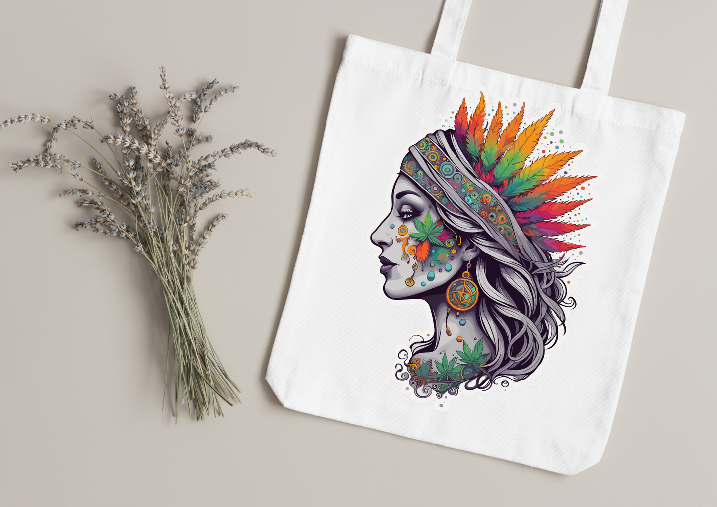 Tote Bag Psychedelic Designs – 100 modèles au choix – Noir ou Blanc