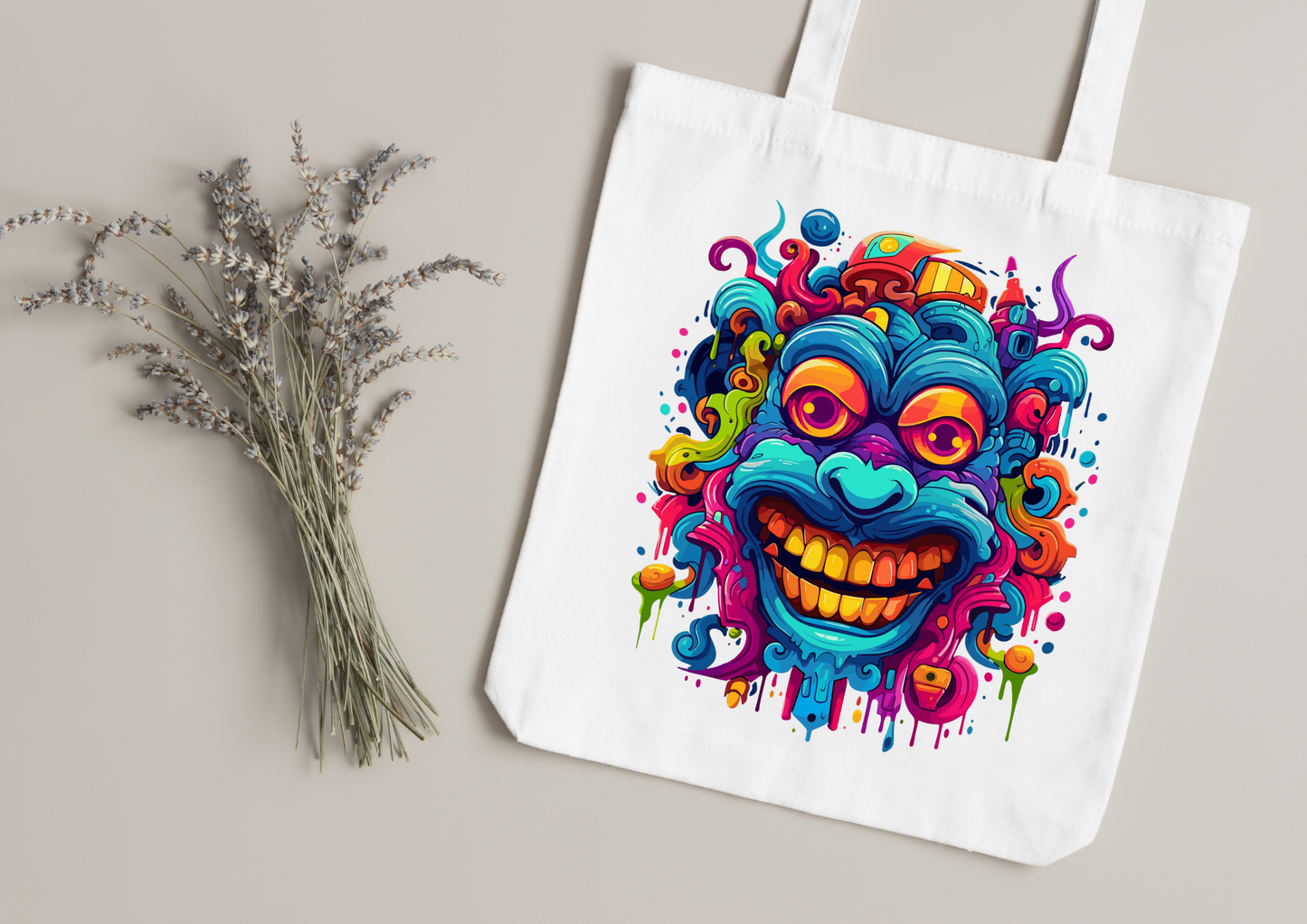 Tote Bag Psychedelic Designs – 100 modèles au choix – Noir ou Blanc