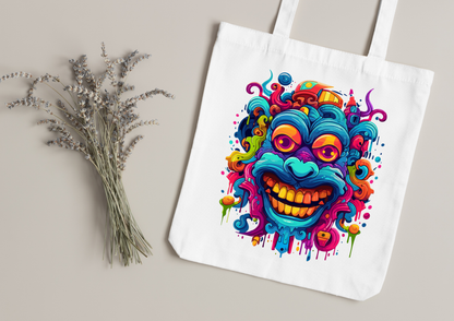 Tote Bag Psychedelic Designs – 100 modèles au choix – Noir ou Blanc
