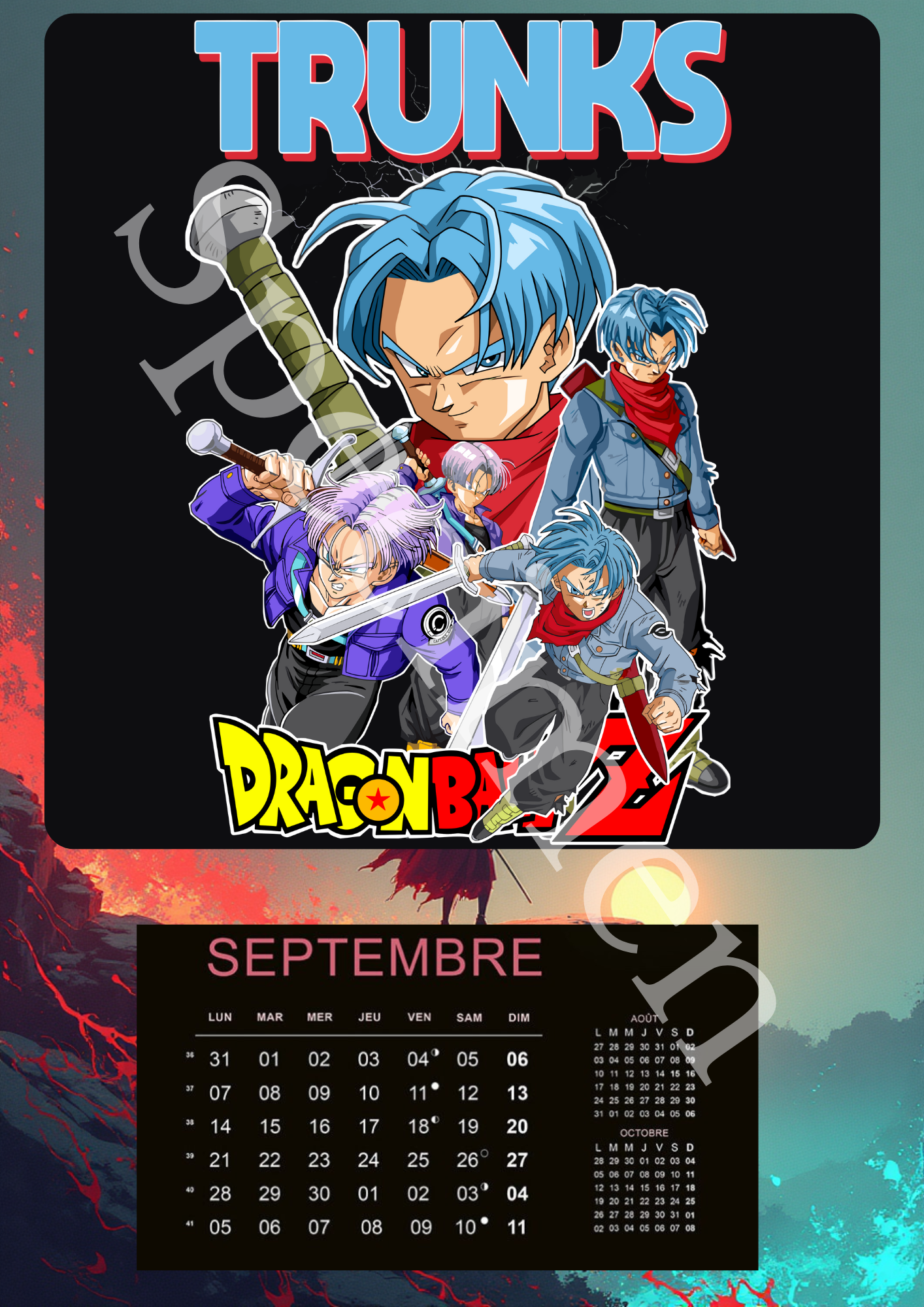 Calendrier Dragon Ball Z 2026