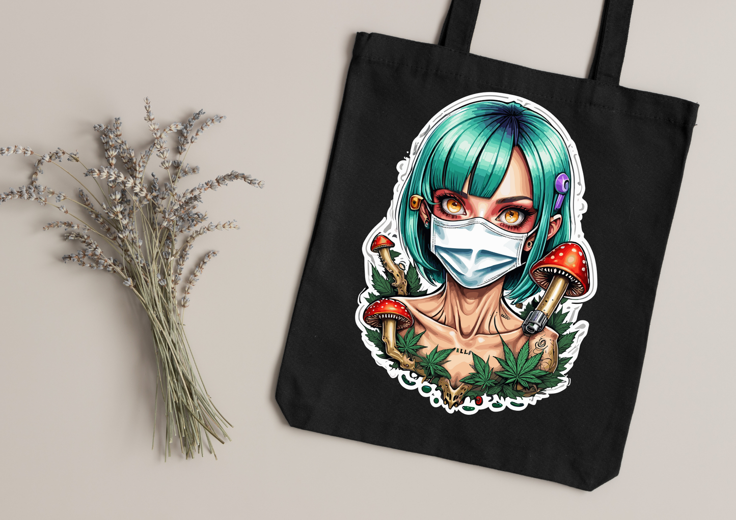 Tote Bag Psychedelic Designs – 100 modèles au choix – Noir ou Blanc
