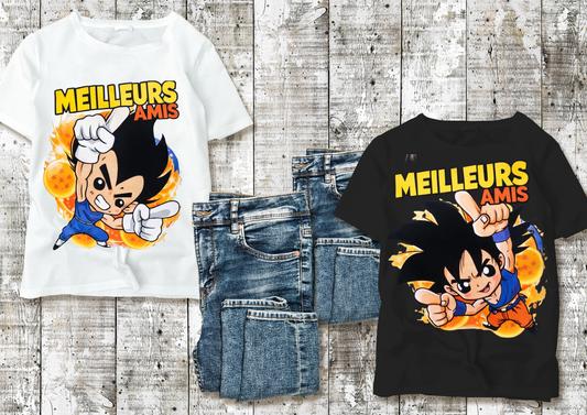 🧡 T-shirt “MEILLEURS AMIS” – Esprit Manga