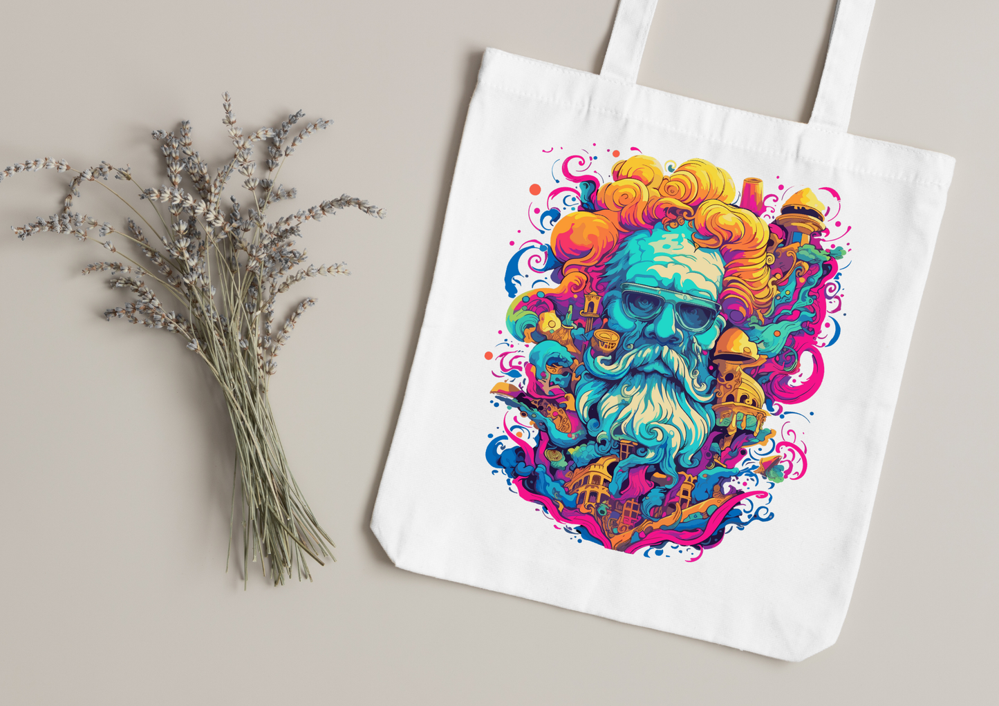 Tote Bag Psychedelic Designs – 100 modèles au choix – Noir ou Blanc