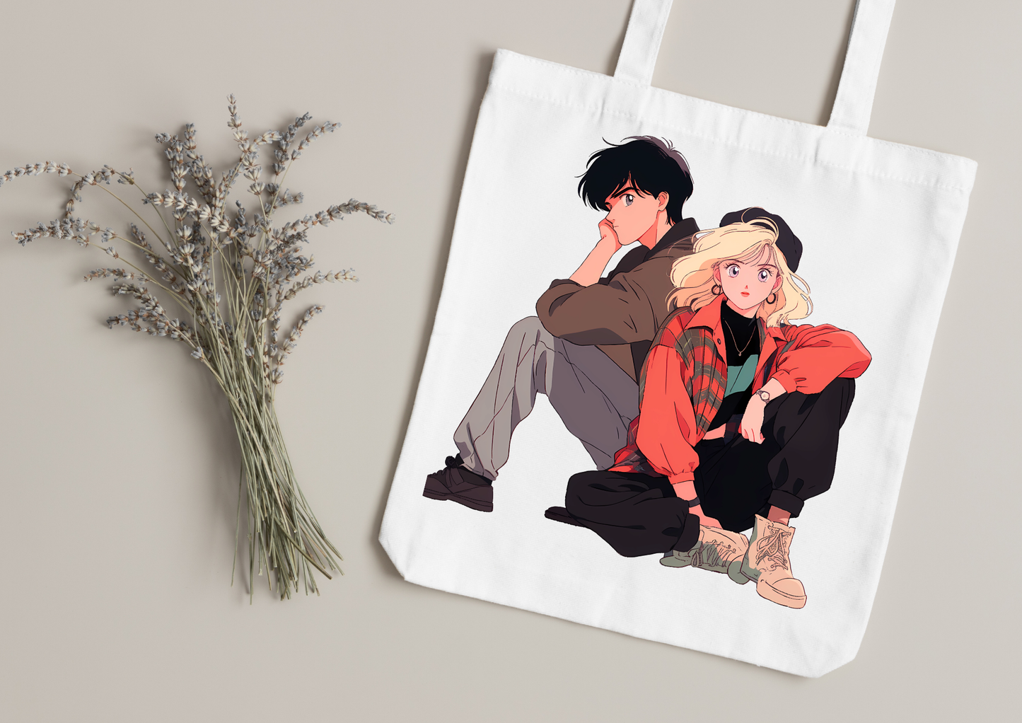 Tote Bag Retro Anime Nostalgia – 61 modèles au choix – Noir ou Blanc