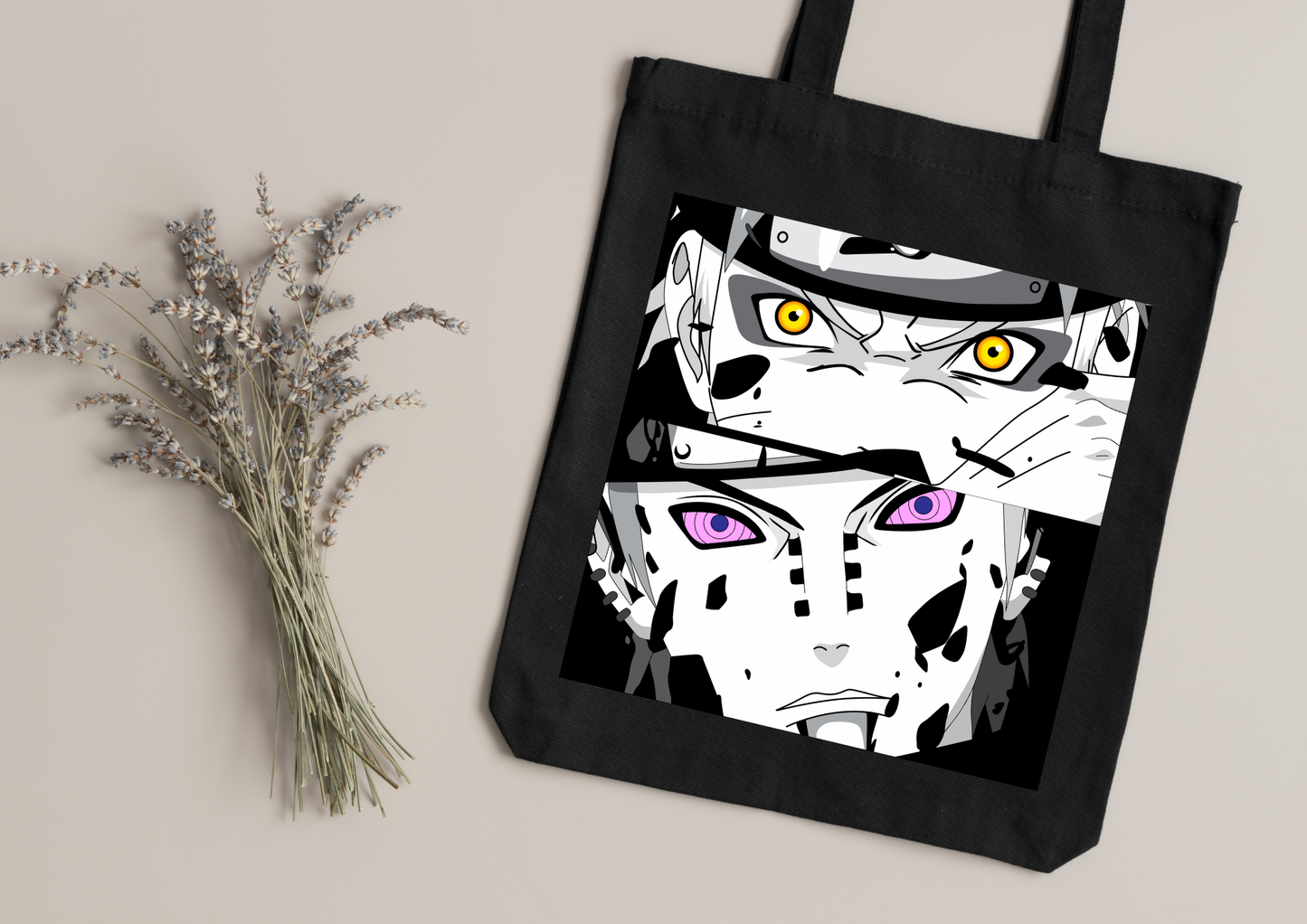 Tote Bag Anime – 104 modèles au choix – Noir