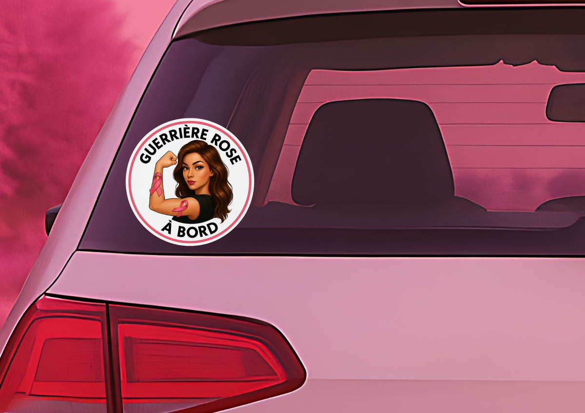 Autocollant Voiture Octobre Rose – Édition solidaire 🎀