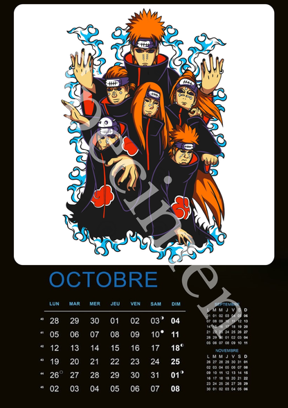 Calendrier Naruto 2026 – Version numérique (à imprimer)