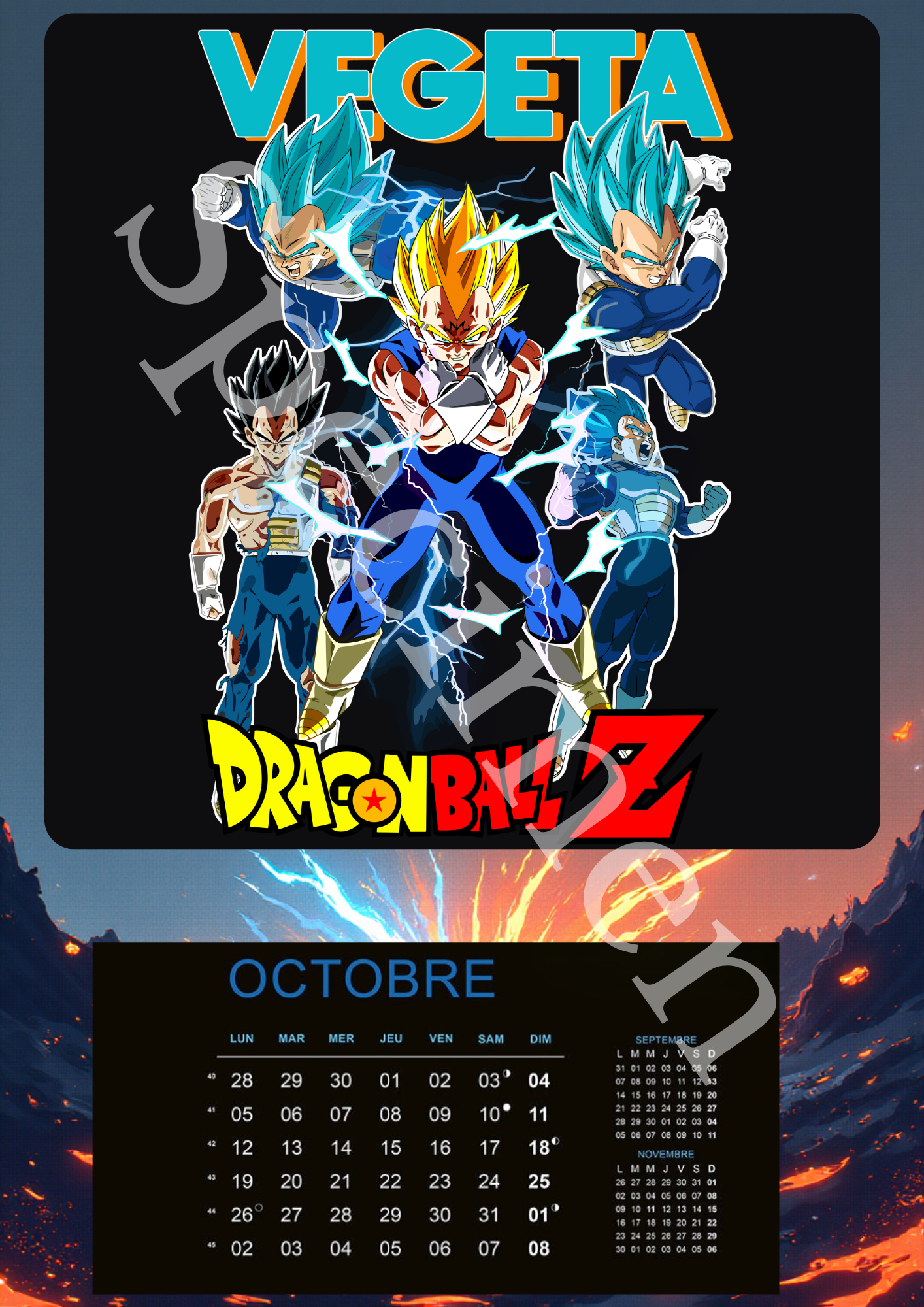 Calendrier Dragon Ball Z 2026