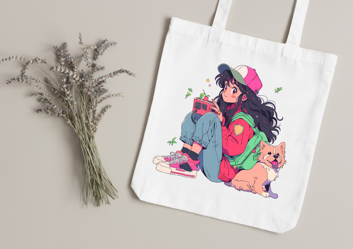 Tote Bag Retro Anime Nostalgia – 61 modèles au choix – Noir ou Blanc