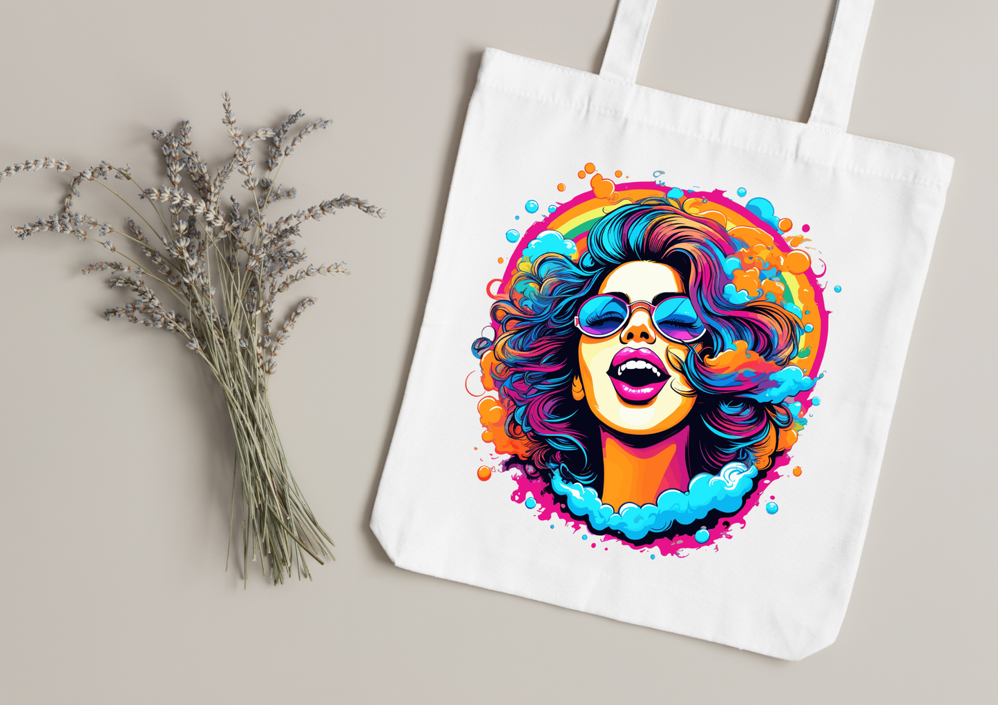 Tote Bag Psychedelic Designs – 100 modèles au choix – Noir ou Blanc