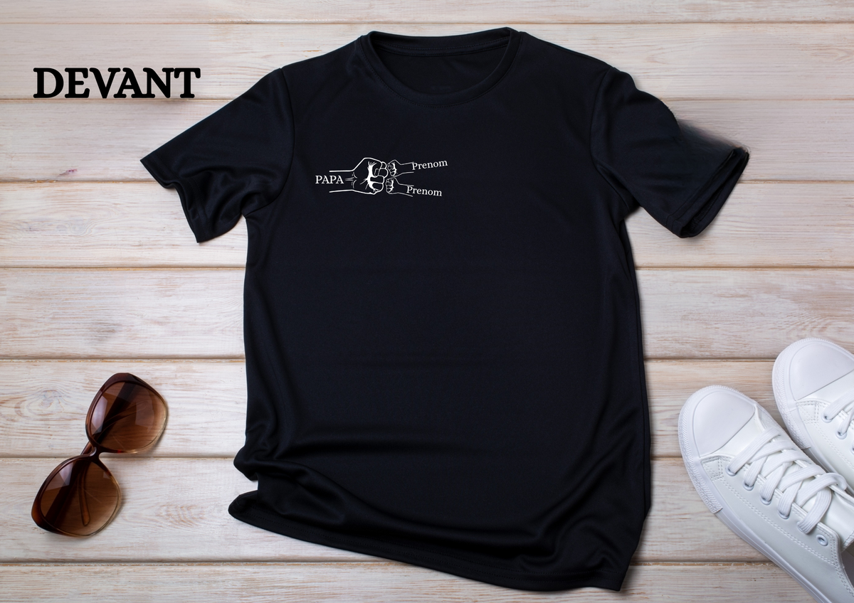 👕 T-shirt Personnalisable Papa & Enfants – Poing Fist Bump