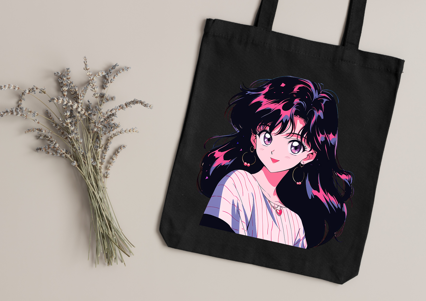 Tote Bag Retro Anime Nostalgia – 61 modèles au choix – Noir ou Blanc