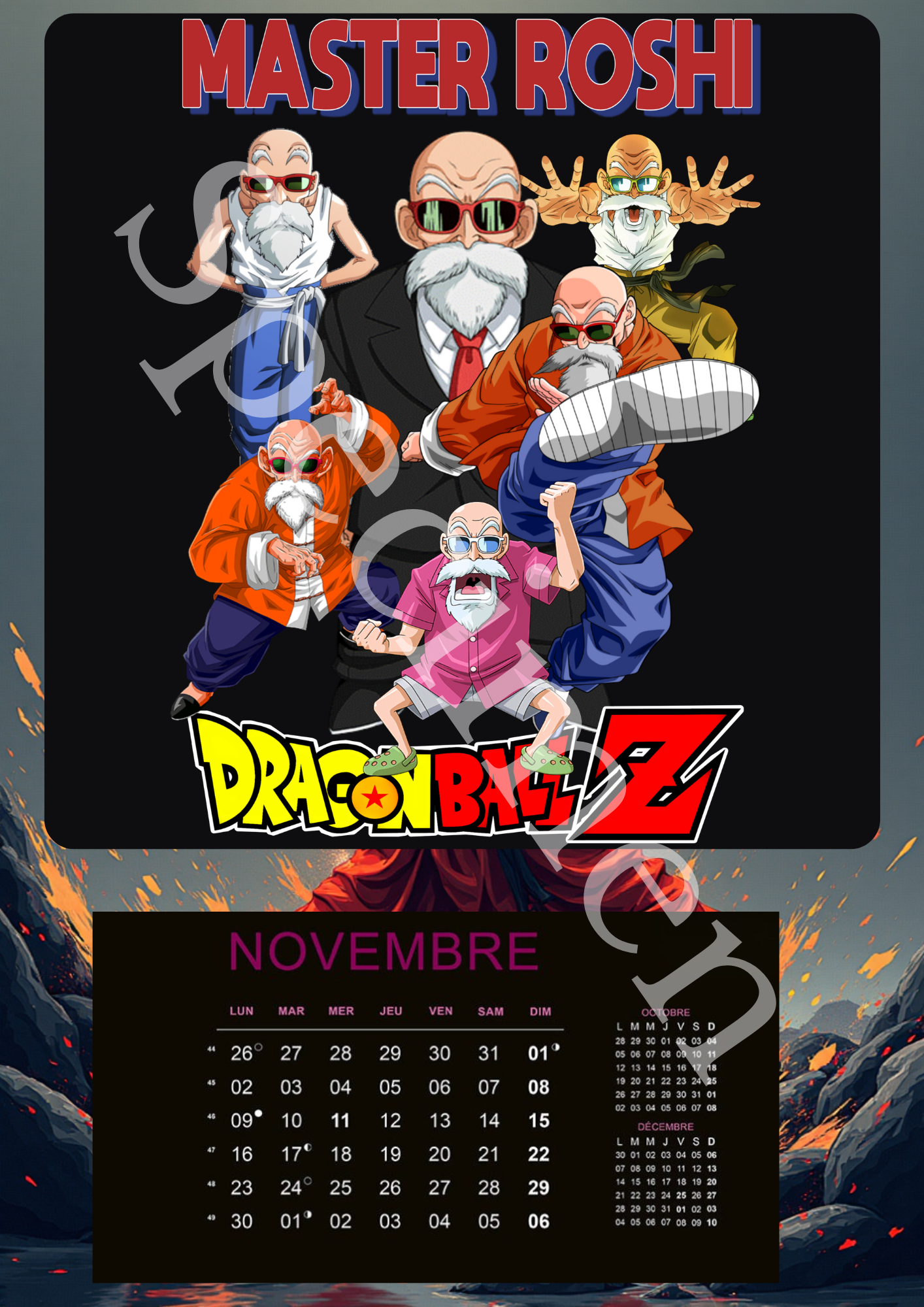 Calendrier Dragon Ball Z 2026 – Version numérique (à imprimer)