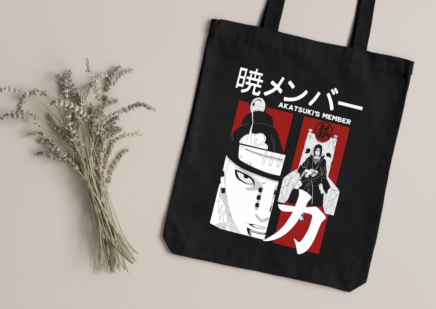 Tote Bag Anime – 104 modèles au choix – Noir