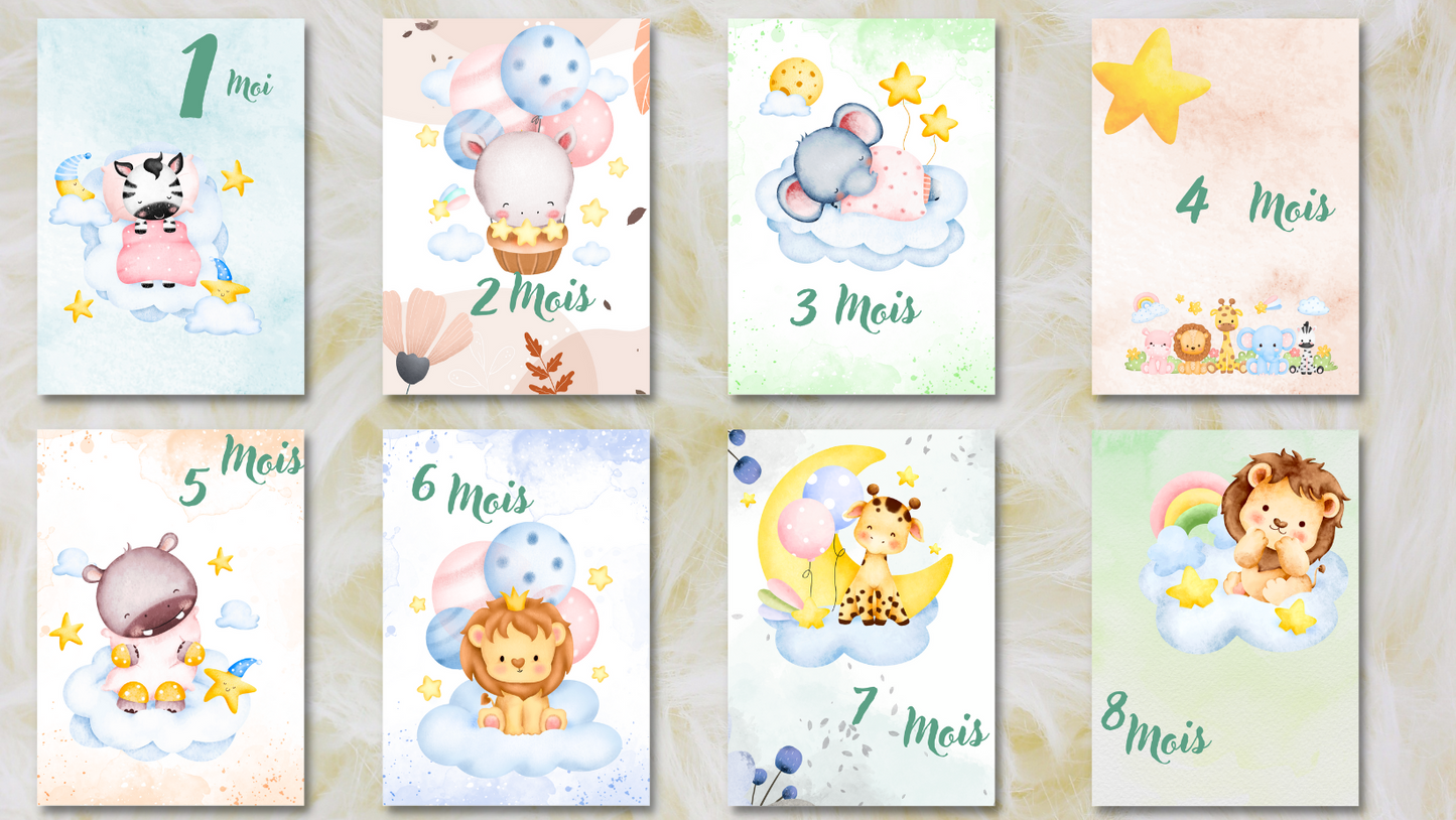 Cartes étapes Bebe- Animaux