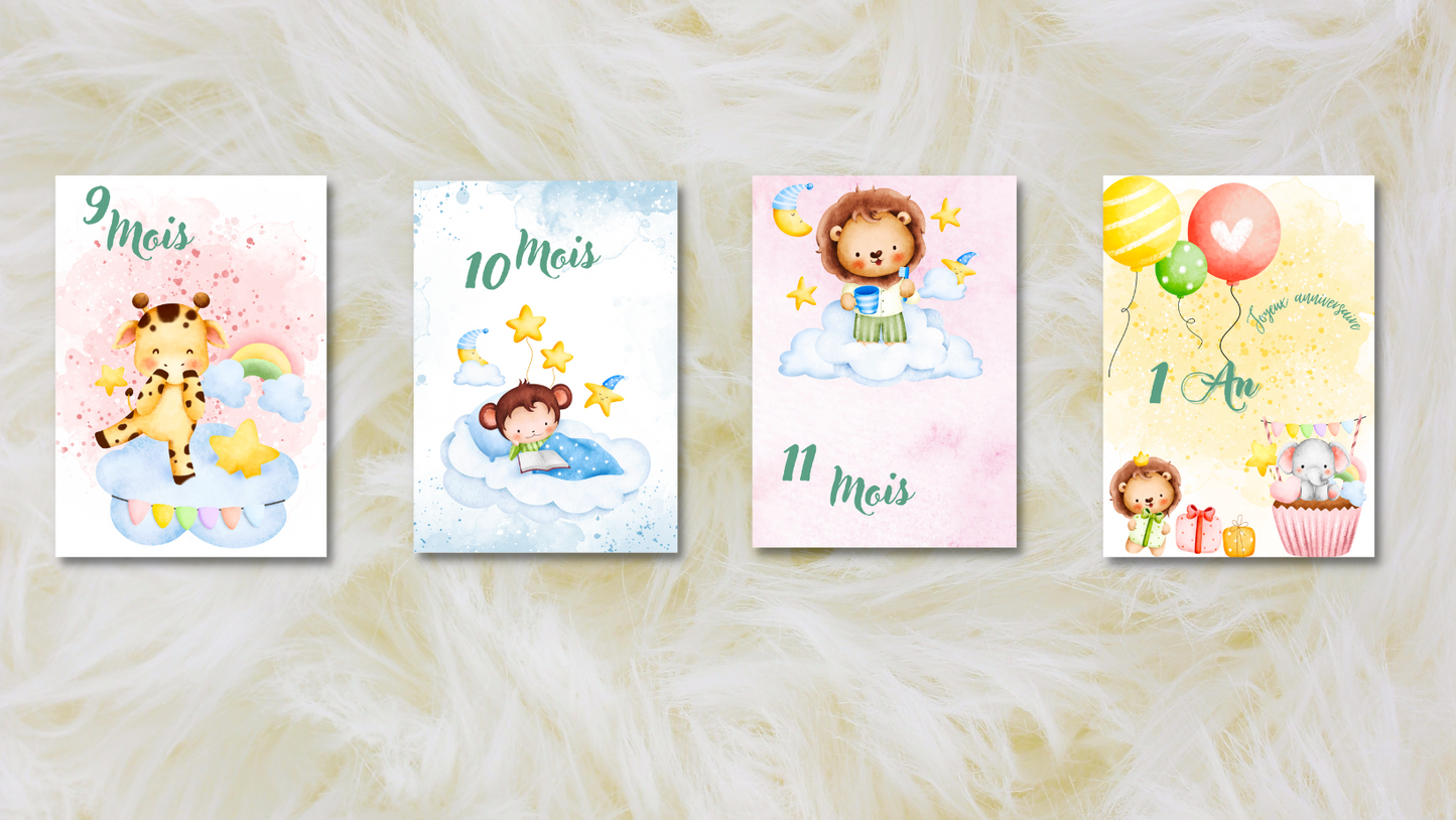 Cartes étapes Bebe- Animaux