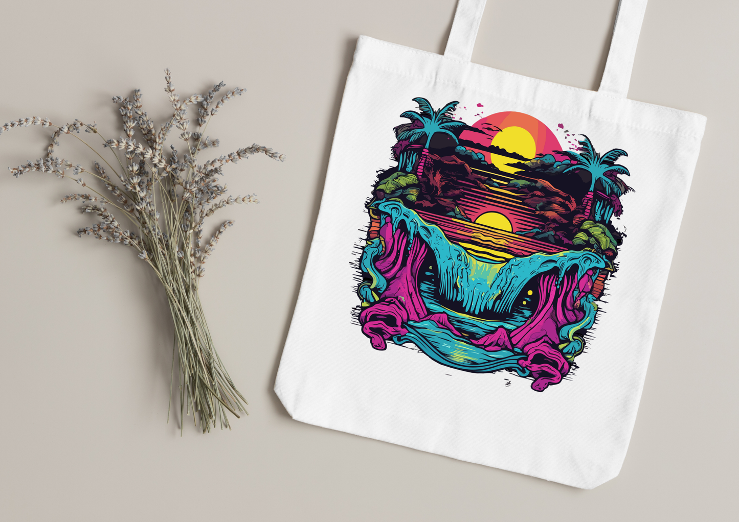 Tote Bag Psychedelic Designs – 100 modèles au choix – Noir ou Blanc