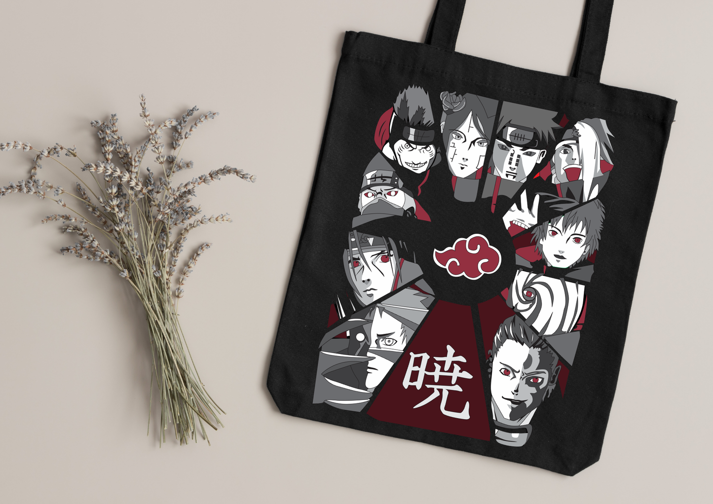 Tote Bag Anime – 104 modèles au choix – Noir