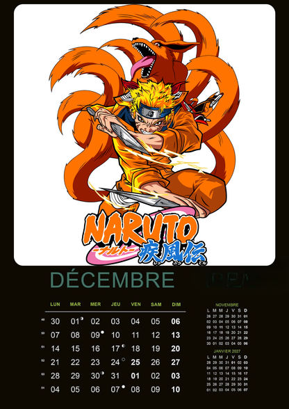 Calendrier Naruto 2026 – Édition Collector