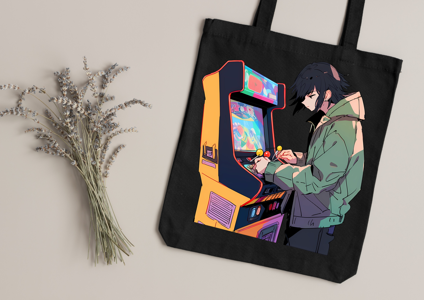 Tote Bag Retro Anime Nostalgia – 61 modèles au choix – Noir ou Blanc