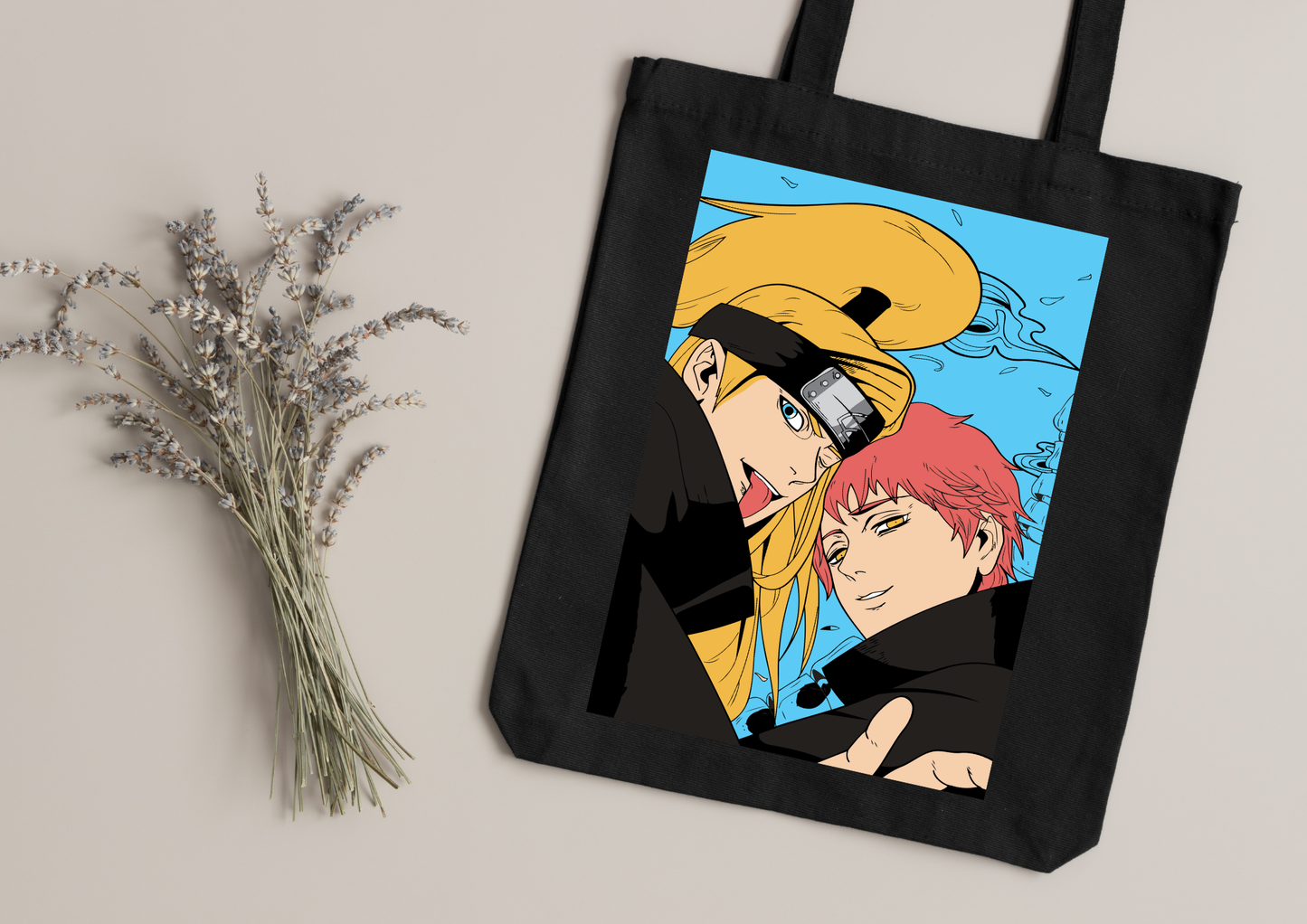 Tote Bag Anime – 104 modèles au choix – Noir