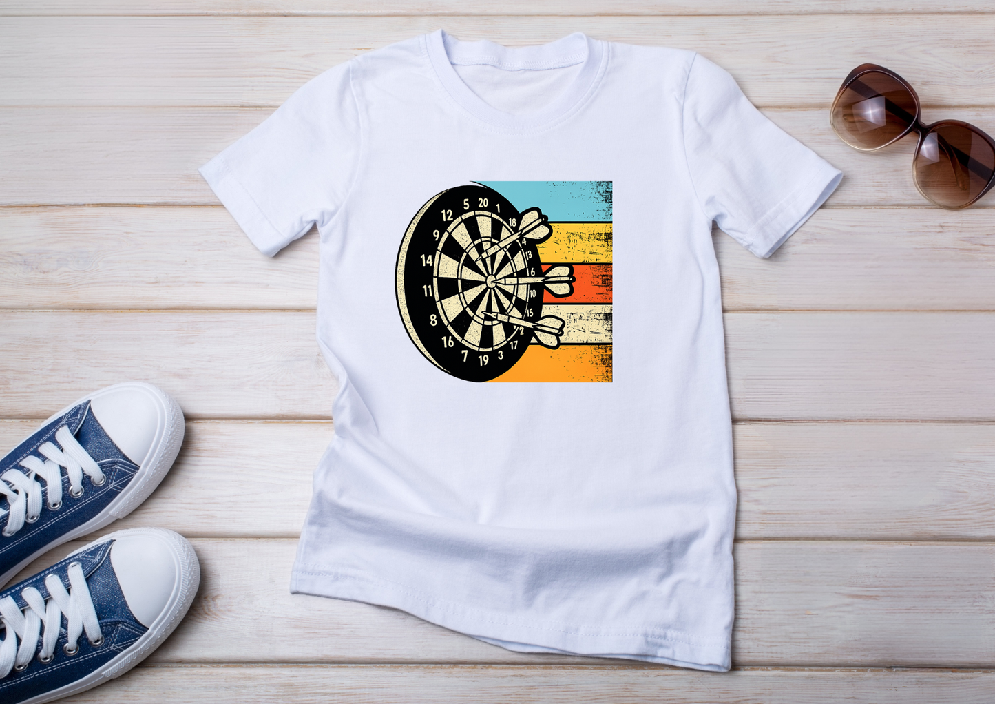 T-shirt Fléchettes Vintage – Cible de Darts Rétro