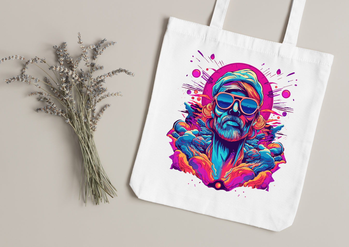 Tote Bag Psychedelic Designs – 100 modèles au choix – Noir ou Blanc