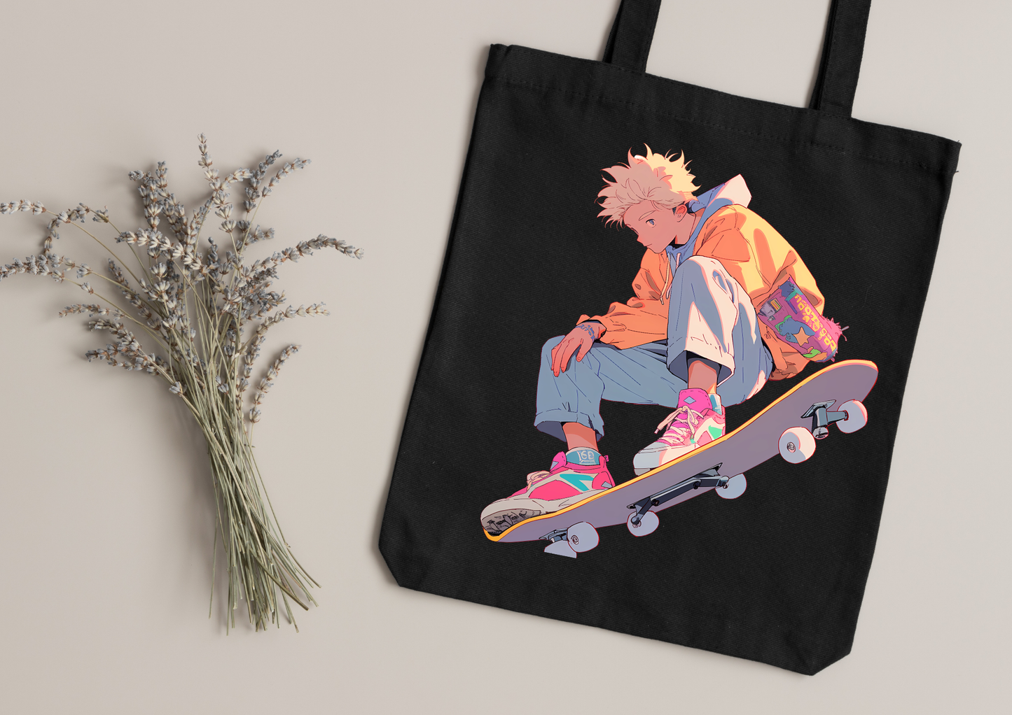 Tote Bag Retro Anime Nostalgia – 61 modèles au choix – Noir ou Blanc