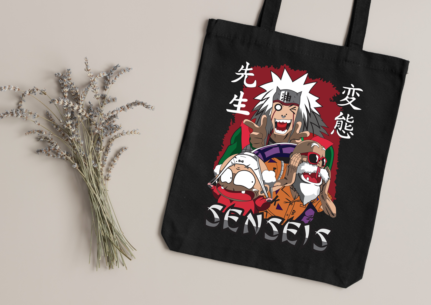 Tote Bag Anime – 104 modèles au choix – Noir