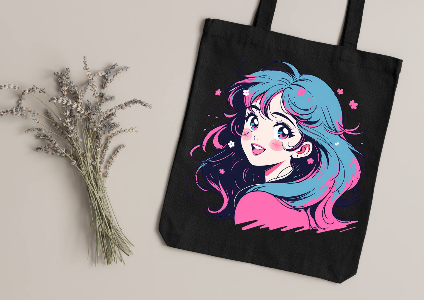 Tote Bag Retro Anime Nostalgia – 61 modèles au choix – Noir ou Blanc