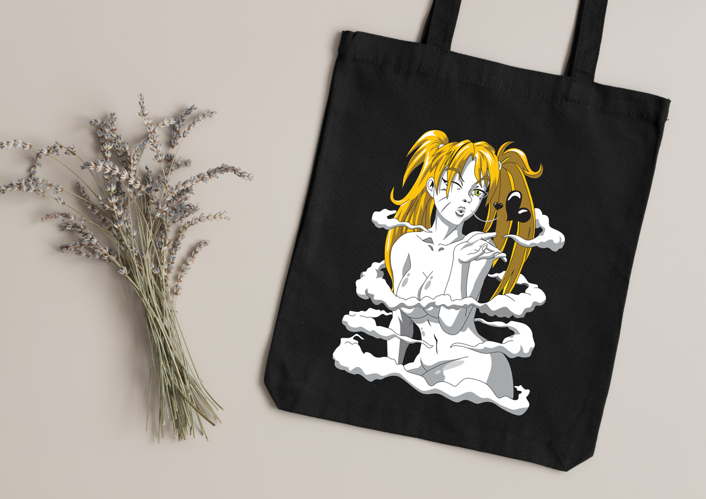 Tote Bag Anime – 104 modèles au choix – Noir