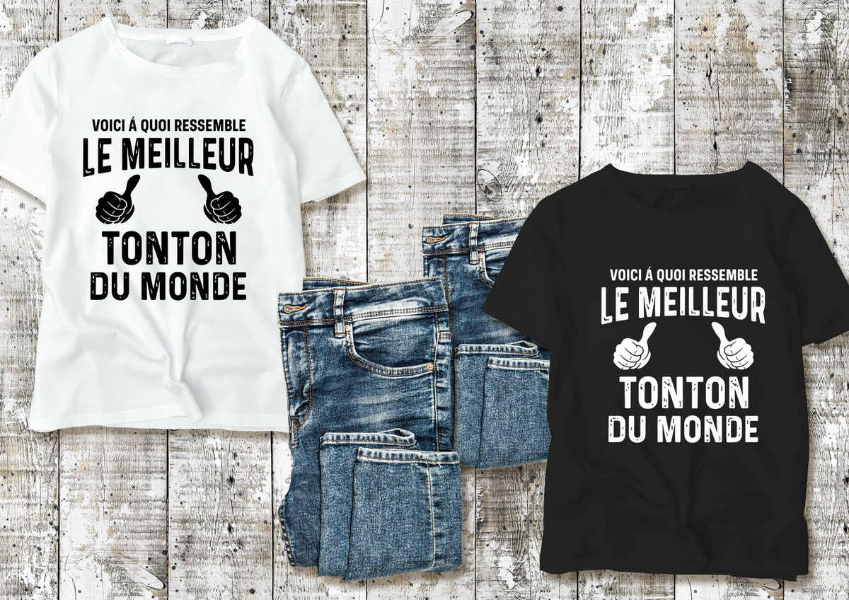 👕 T-Shirt "Voici à quoi ressemble le meilleur Tonton du monde" 👍