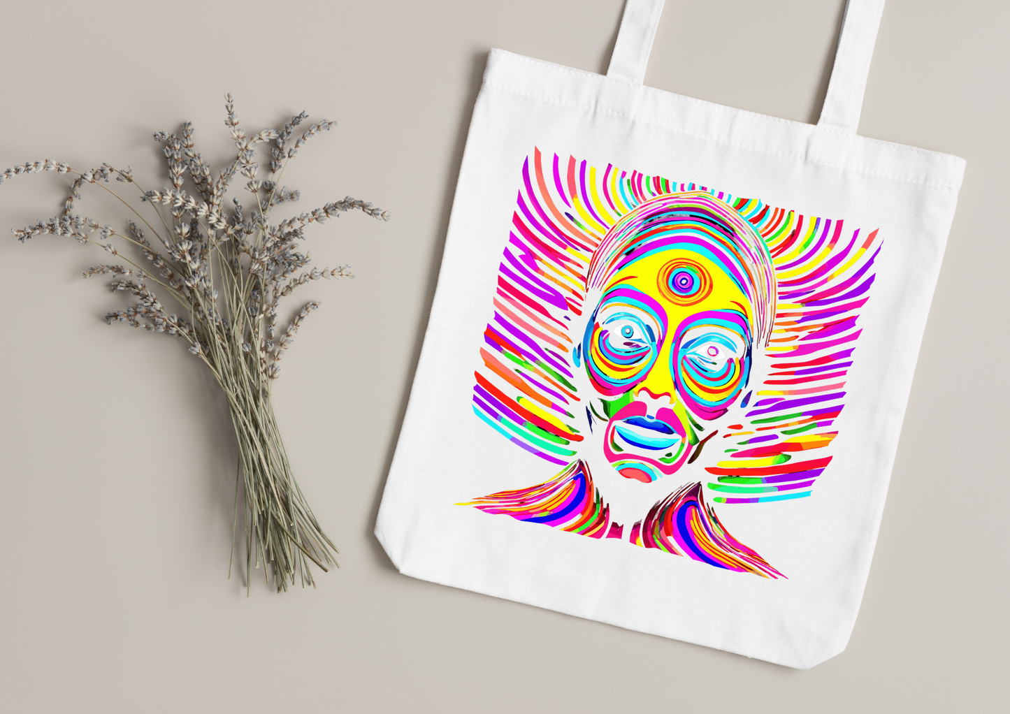 Tote Bag Psychedelic Designs – 100 modèles au choix – Noir ou Blanc
