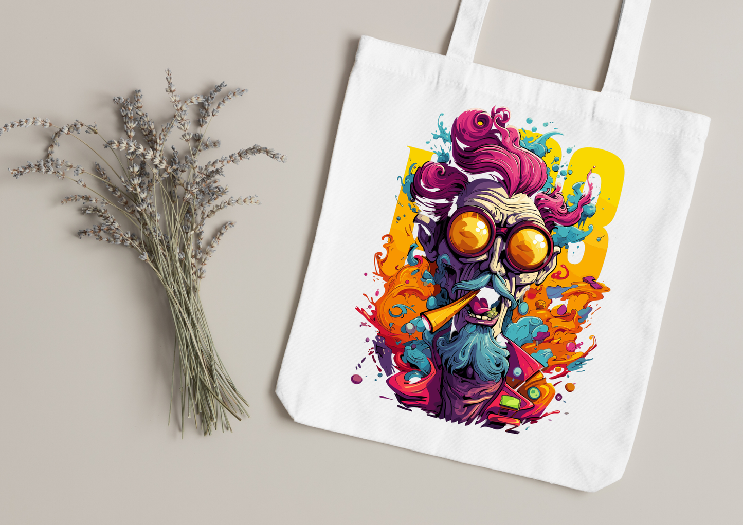 Tote Bag Psychedelic Designs – 100 modèles au choix – Noir ou Blanc