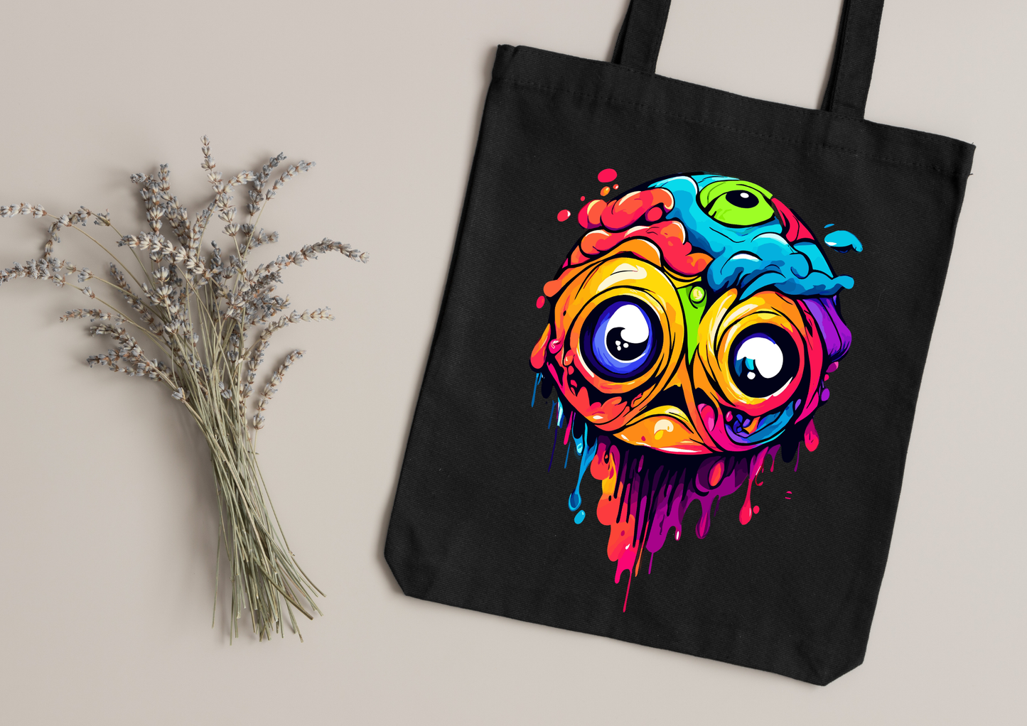 Tote Bag Psychedelic Designs – 100 modèles au choix – Noir ou Blanc