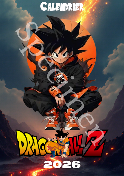 Calendrier Dragon Ball Z 2026 – Version numérique (à imprimer)